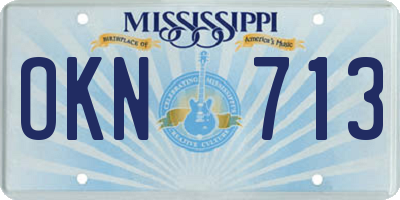 MS license plate OKN713