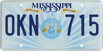 MS license plate OKN715
