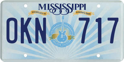 MS license plate OKN717