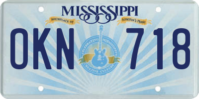 MS license plate OKN718