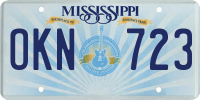 MS license plate OKN723