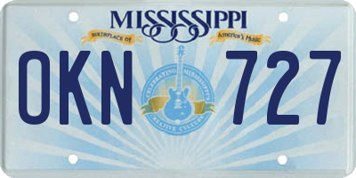 MS license plate OKN727