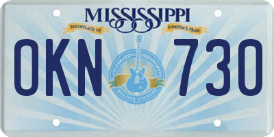 MS license plate OKN730