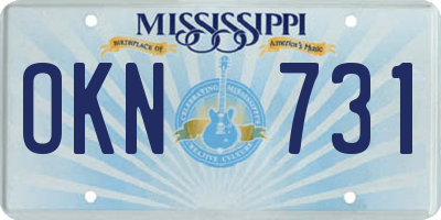 MS license plate OKN731