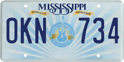 MS license plate OKN734