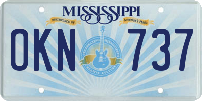 MS license plate OKN737