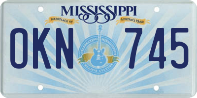 MS license plate OKN745