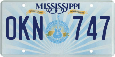 MS license plate OKN747