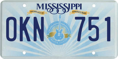 MS license plate OKN751
