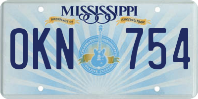 MS license plate OKN754