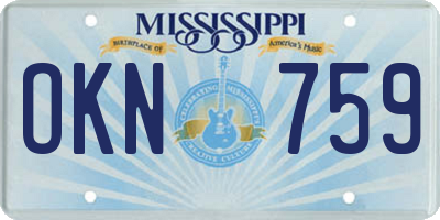 MS license plate OKN759