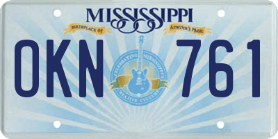 MS license plate OKN761
