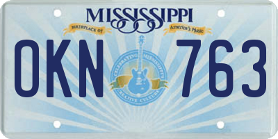 MS license plate OKN763