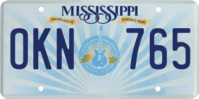MS license plate OKN765