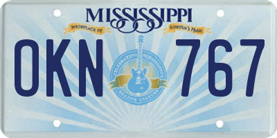MS license plate OKN767