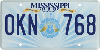 MS license plate OKN768