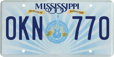 MS license plate OKN770