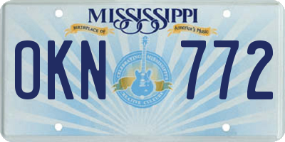 MS license plate OKN772