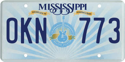MS license plate OKN773