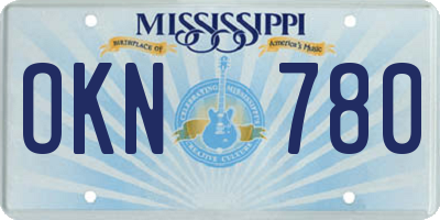 MS license plate OKN780