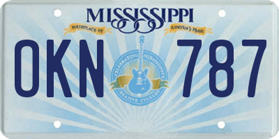 MS license plate OKN787