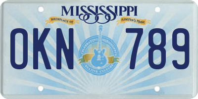 MS license plate OKN789