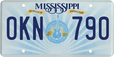 MS license plate OKN790