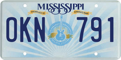 MS license plate OKN791