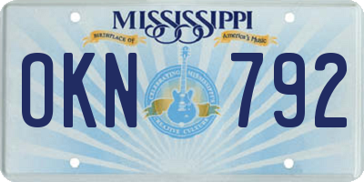 MS license plate OKN792