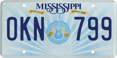 MS license plate OKN799