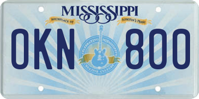 MS license plate OKN800