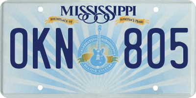 MS license plate OKN805