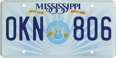 MS license plate OKN806