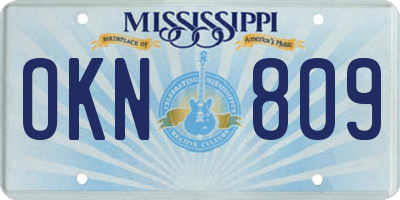MS license plate OKN809