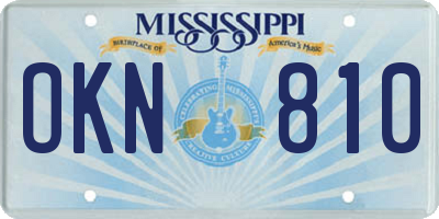 MS license plate OKN810