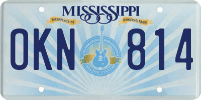 MS license plate OKN814