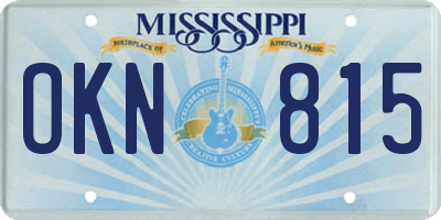 MS license plate OKN815