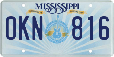 MS license plate OKN816