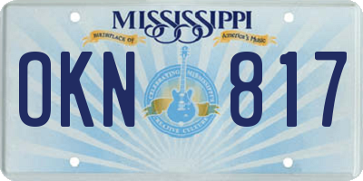 MS license plate OKN817