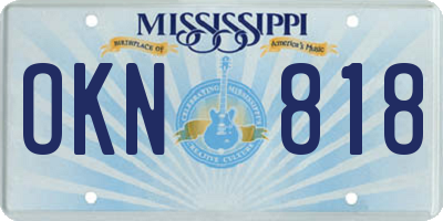 MS license plate OKN818