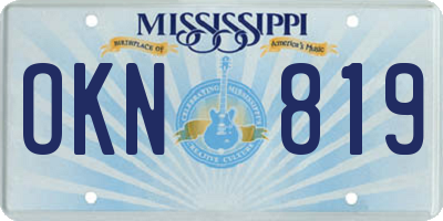 MS license plate OKN819