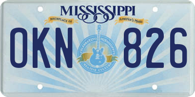 MS license plate OKN826