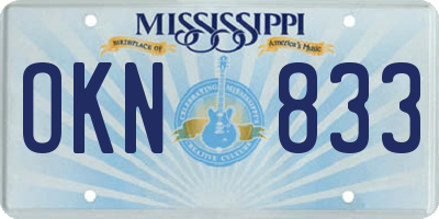 MS license plate OKN833