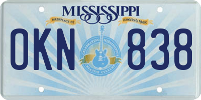 MS license plate OKN838
