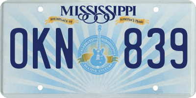 MS license plate OKN839