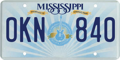 MS license plate OKN840