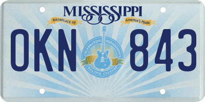 MS license plate OKN843