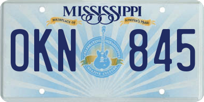 MS license plate OKN845