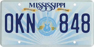 MS license plate OKN848