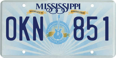 MS license plate OKN851